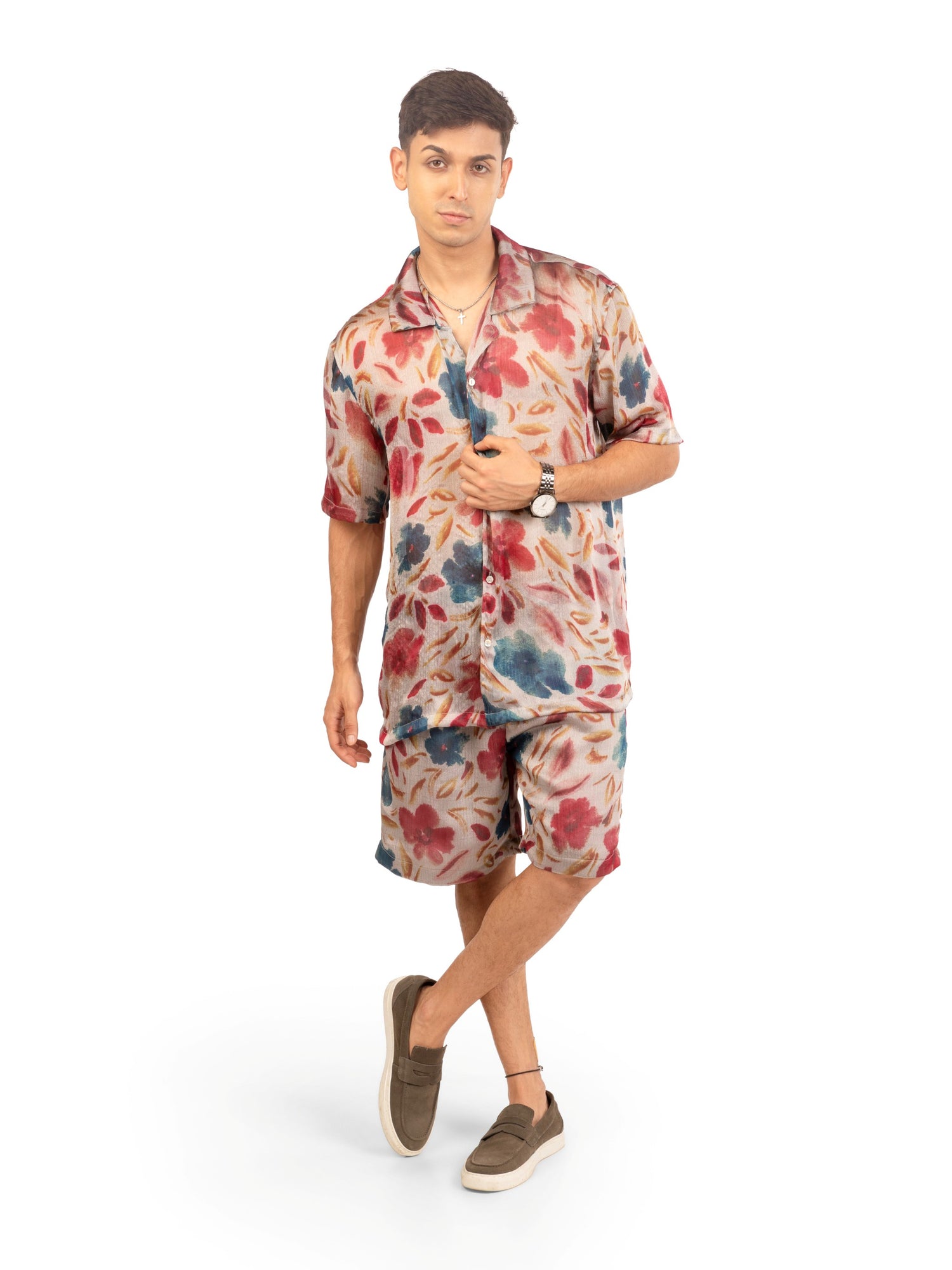 Front view of men's coord set