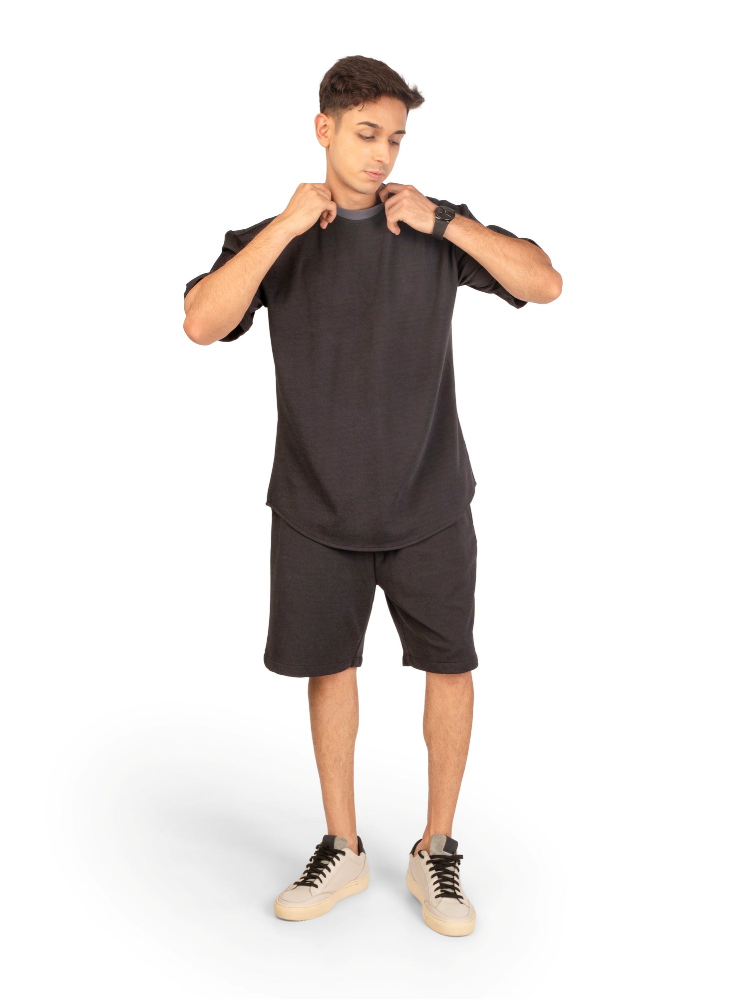 Front view of men's coord set
