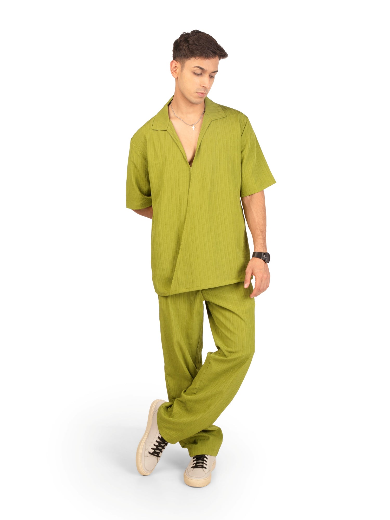 Front view of men's coord set