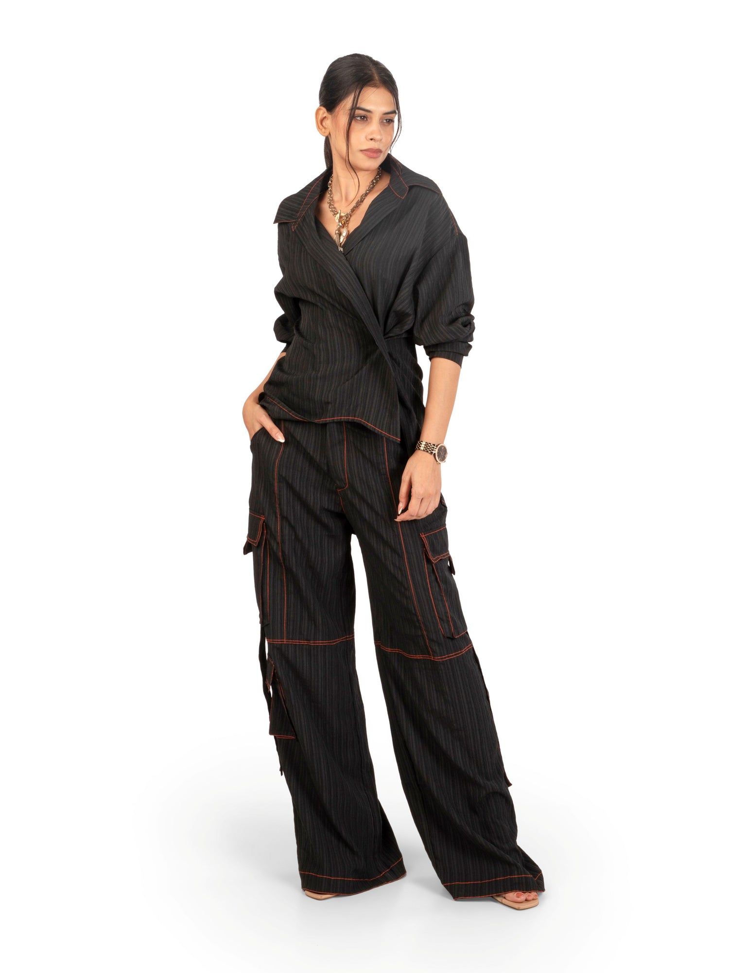 Side view of women's coord set