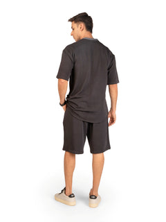Back view of men's coord set