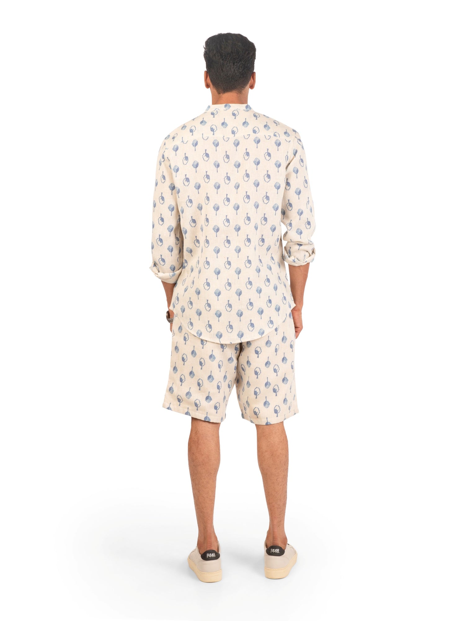 Back view of men's coord set