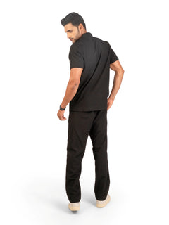 Back view of men's coord set