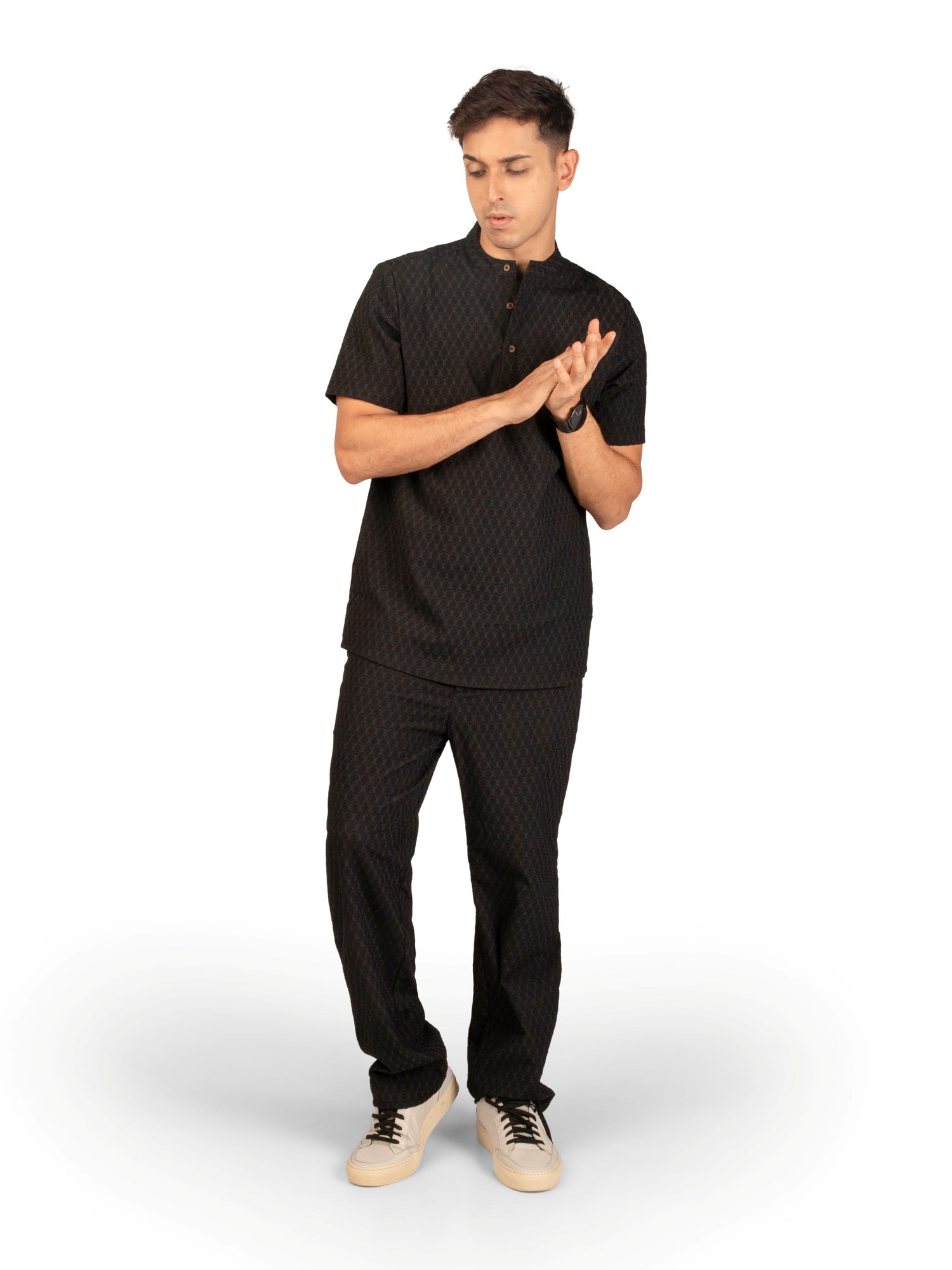 Front view of men's coord set