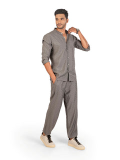 Side view of men's coord set
